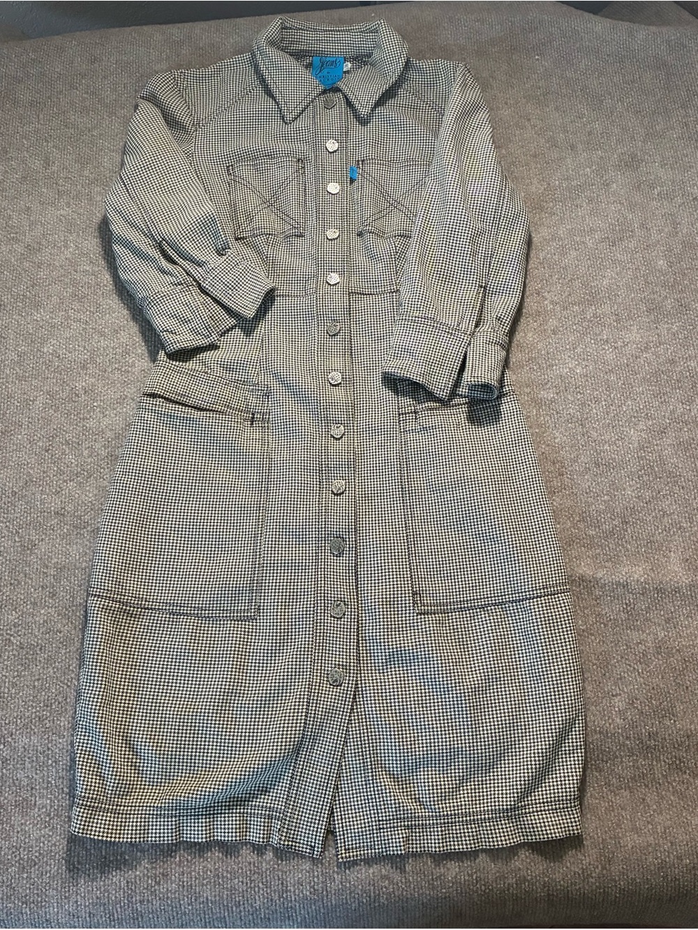 Vintage 90’s Jeans de Christian Lacroix Houndstooth Button Front Shirt Dress